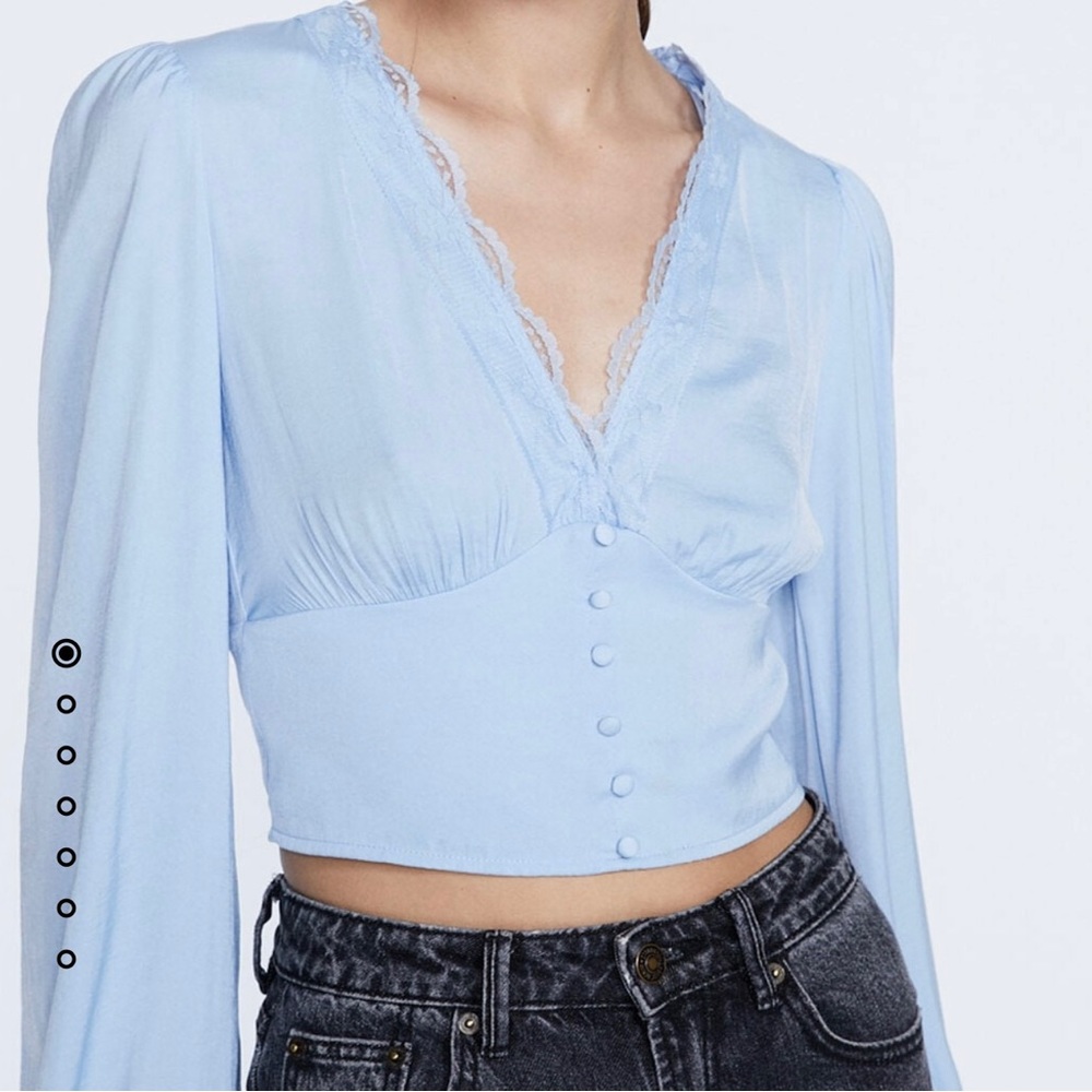 NWT blue top by Stradivarius